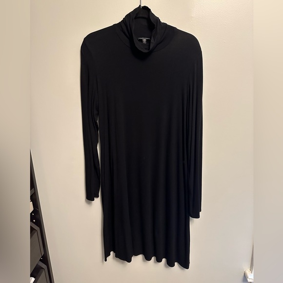 Eileen Fisher jersey turtleneck dress! Ruching on neck is flattering. medium. - Picture 1 of 3